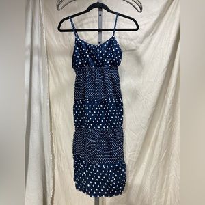 SO blue and white polka dot summer dress